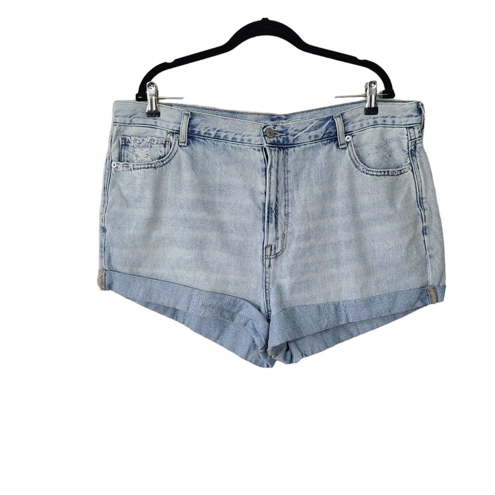 American Eagle Outfitters Light Blue High Waist Denim Shorts